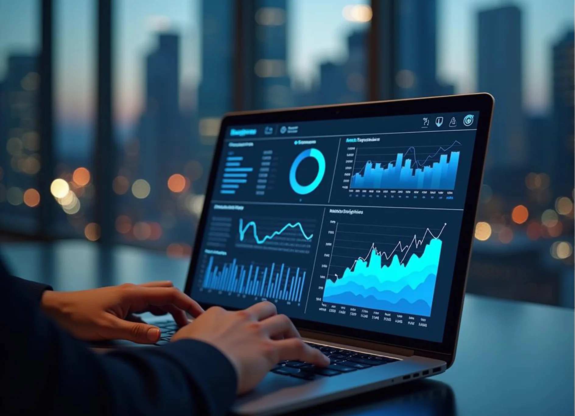 Laptop showing a real-time analytics dashboard